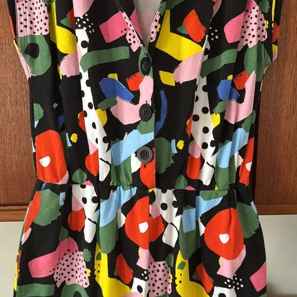 Nooworks Multicolor Abstract Magic Party Jumpsuit. Art by Ashley Mary. Medium. - Picture 6 of 16